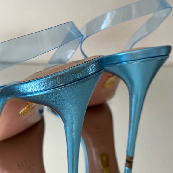 Aquazzura So Nude PVC Slingback Sandals 38.5 - Picture 9 of 14